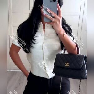 NWT ZARA CHUNKY KNIT PETER PAN COLLAR CARDIGAN